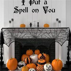 6 Pack Halloween Decorations Sets Spider Webs Tablecloth Fireplace Scarf